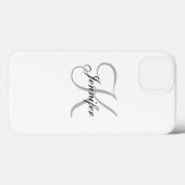 ELEGANT BLACK WHITE MONOGRAM NAME Case-Mate iPhone CASE (Achterkant (horizontaal))