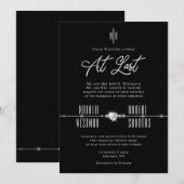 Elegant Black White Monogram op laatste bruiloft Kaart (Voorkant / Achterkant)