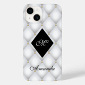 Elegant Black White Monogram Tufed Case-Mate iPhone Case (Achterkant)