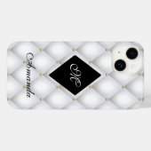 Elegant Black White Monogram Tufed Case-Mate iPhone Case (Achterkant (horizontaal))