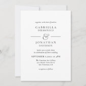 Elegant Black White Monogram Weddenschap Kaart (Voorkant)