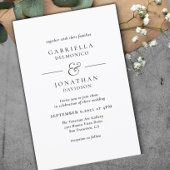 Elegant Black White Monogram Weddenschap Kaart