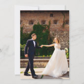 Elegant Black&White Monogram Wedding Photo Kaart (Achterkant)