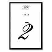 Elegant Black White Monogram Wedding Seding Chart Kaart (Achterkant)