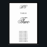 Elegant Black White Monogram Wedding Seding Chart Kaart<br><div class="desc">Een minimalistisch zwart-wit elegant huwelijksontwerp. Een eenvoudig ontwerp dat gebruik maakt van een elegante klassieke typografie en kalligrafie. Een charmant zwart-wit monogram ontwerp met moderne stijlvolle typografie. Een elegant zwart-wit thema trouwtafel nummer ontwerp met moderne elementen. Bijpassende huwelijksuitnodigingen en andere briefpapier items zijn ook beschikbaar. Pas het nummer aan en...</div>