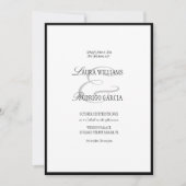 Elegant Black White Old Money Wedding Kaart (Voorkant)