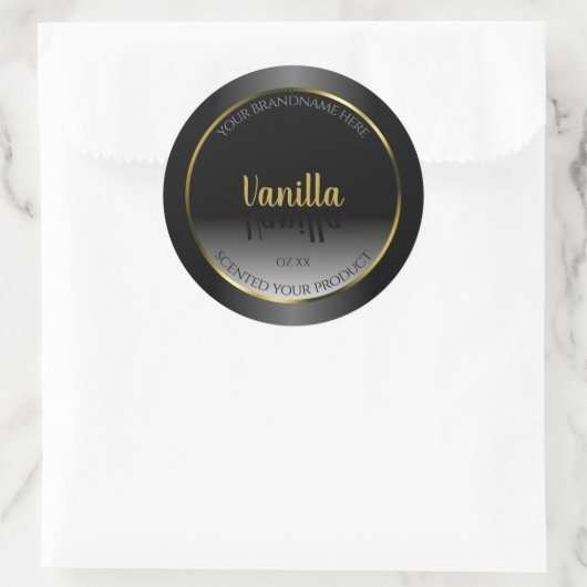Elegant Black White Ombre Product Label Gold Lijst (Tas)
