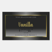 Elegant Black White Ombre Product Label Gold Lijst (Voorkant)
