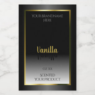 Elegant Black White Ombre Product Label Gold Lijst Voedselcontainer Etiket