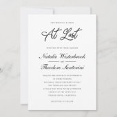 Elegant Black White op onze bruiloft Kaart (Voorkant)