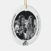 Elegant Black White Originele Kunst Kerstmis Keramisch Ornament (Rechts)