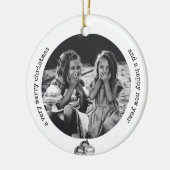 Elegant Black White Originele Kunst Kerstmis Keramisch Ornament (Links)
