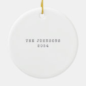 Elegant Black White Originele Kunst Kerstmis Keramisch Ornament (Achterkant)