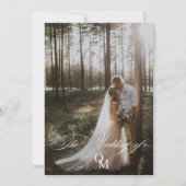 Elegant Black & White Overlay Photo Wedding Kaart (Achterkant)