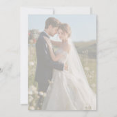 Elegant Black & White Overlay Photo Wedding Kaart (Achterkant)