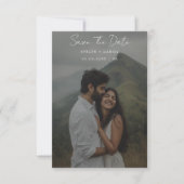 Elegant Black & White Overlay Photo Wedding Save The Date (Voorkant)
