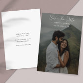 Elegant Black & White Overlay Photo Wedding Save The Date