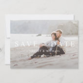 Elegant Black & White Overlay Photo Wedding Save The Date (Voorkant)