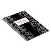 Elegant Black & White Paisley Custom Journal Notitieboek (Rechterzijde)