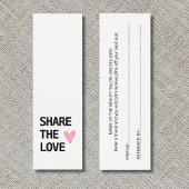 Elegant Black White Pastel Heart Reference Kaart