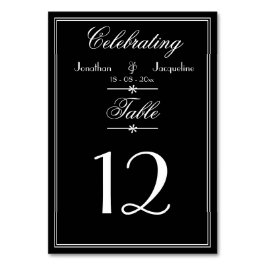 Elegant Black & White Personalized Weddenschap Kaart