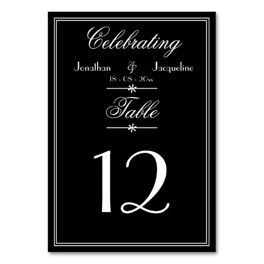 Elegant Black & White Personalized Weddenschap Kaart (Voorkant)