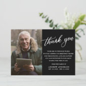 Elegant Black & White Photo Funeral Bedankkaart (Staand voorkant)