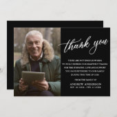 Elegant Black & White Photo Funeral Bedankkaart (Voorkant / Achterkant)