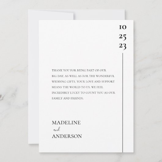 Elegant Black White Photo Overlay Text Wedding Bedankkaart (Achterkant)