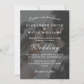 Elegant Black & White Photo Wedding Invitation Kaart (Voorkant)