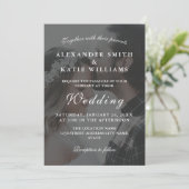 Elegant Black & White Photo Wedding Invitation Kaart (Staand voorkant)
