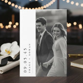 Elegant Black & White Photo  Wedding Invitation  Kaart
