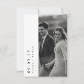 Elegant Black & White Photo  Wedding Invitation  Kaart (Voorkant)