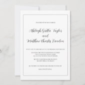 Elegant Black & White Photo Wedding Invitation Kaart (Voorkant)