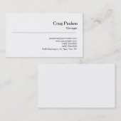 Elegant Black White Plain Simple Visitekaartje (Voorkant / Achterkant)