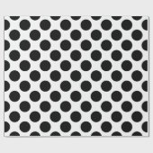 Elegant Black & White Polka Dot Birthday Cadeaupapier (Vlak)