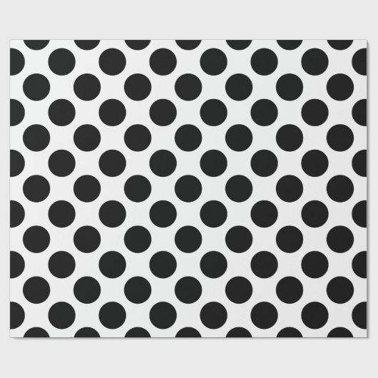 Elegant Black & White Polka Dot Birthday Cadeaupapier (Vlak)