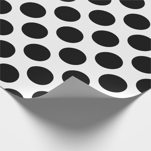 Elegant Black & White Polka Dot Birthday Cadeaupapier (Hoek)