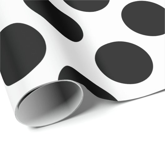 Elegant Black & White Polka Dot Birthday Cadeaupapier (Rol Hoek)