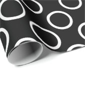 Elegant Black & White Polka Dot Pattern Cadeaupapier (Rol Hoek)