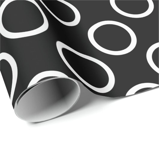 Elegant Black & White Polka Dot Pattern Cadeaupapier (Rol Hoek)