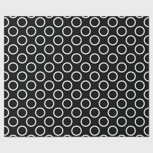 Elegant Black & White Polka Dot Pattern Cadeaupapier (Zoom)