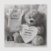 Elegant Black & White Pregnancy Announcement Card (Voorkant)