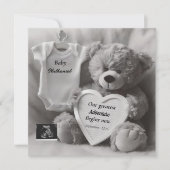 Elegant Black & White Pregnancy Announcement Card Aankondiging (Voorkant)