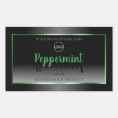 Elegant Black White Product Label Green Lijst Logo (Voorkant)