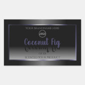 Elegant Black White Product Labels Blue Lijst Logo (Voorkant)