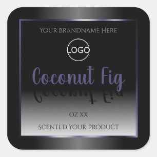 Elegant Black White Product Labels Blue Lijst Logo