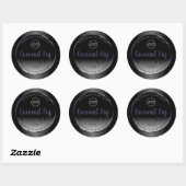 Elegant Black White Product Labels Blue Lijst Logo (Vel)