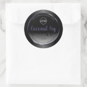 Elegant Black White Product Labels Blue Lijst Logo (Tas)