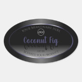 Elegant Black White Product Labels Blue Lijst Logo (Voorkant)